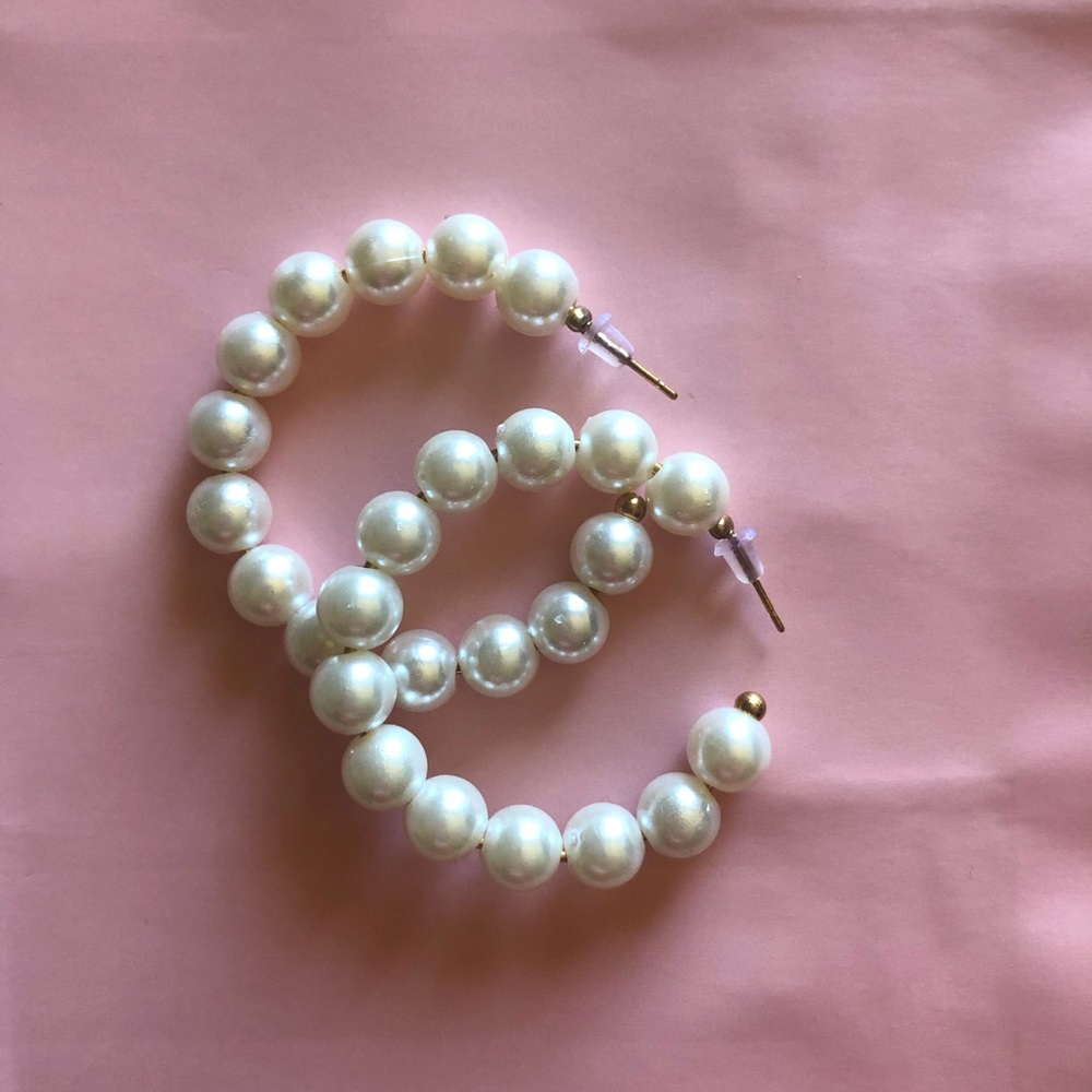 Pearl Hoop Earrings